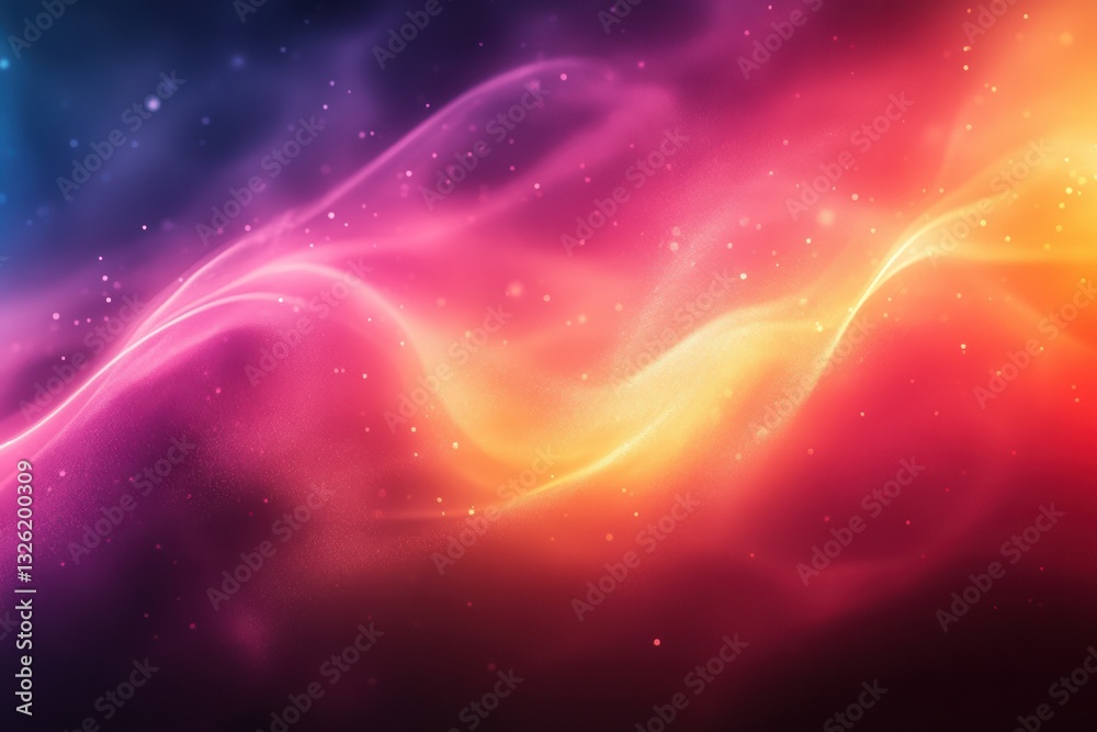 Fototapeta premium Abstract Full Shot with Pink, Orange Gradient and Sparkling Particle Details. Space, Futuristic.