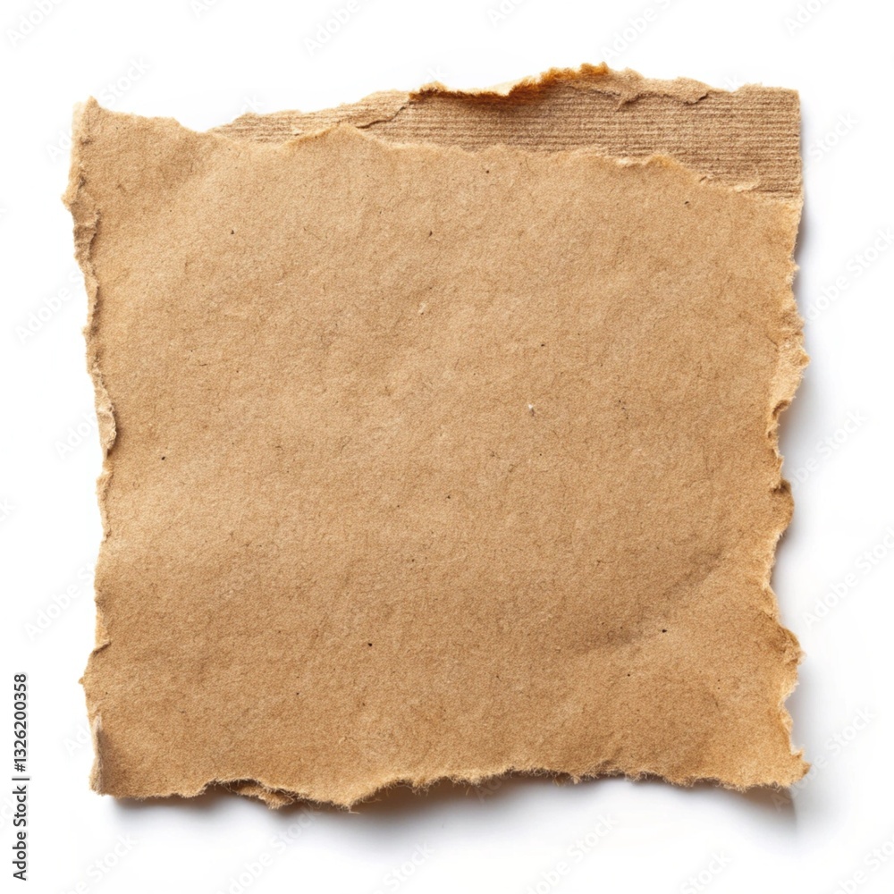Piece of brown paper tear isolated Piece of brown paper tear isolated