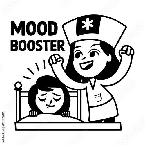A glyph sticker of mood booster nurse 