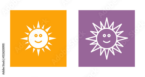 Sun with Face Icon Design