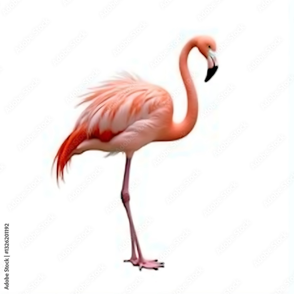 Fototapeta premium pink flamingo isolated on white background