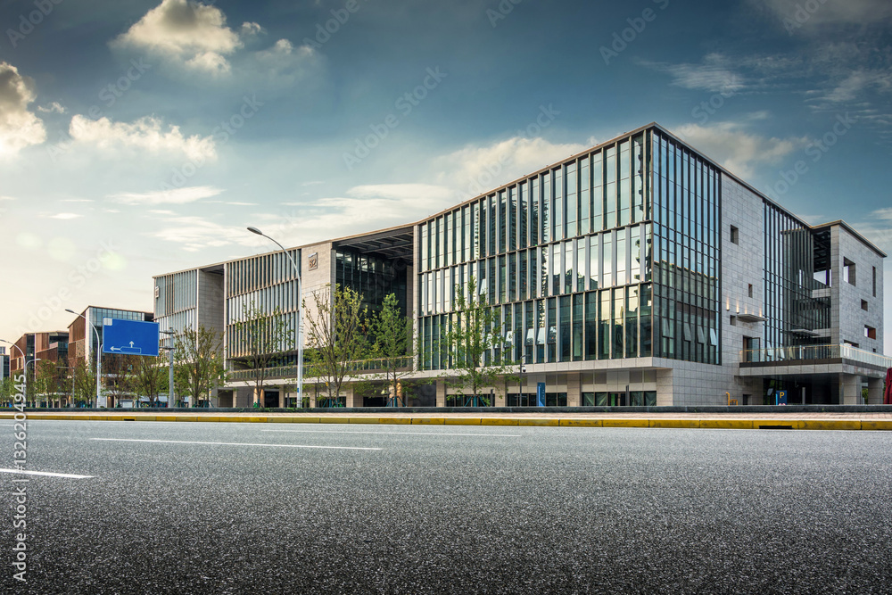 Modern Architectural Design of Urban Commercial Buildings Under Blue Sky Modern Architectural Design of Urban Commercial Buildings Under Blue Sky