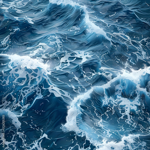 Sea waves seamless pattern