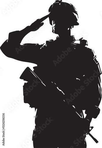 Military salute illustration