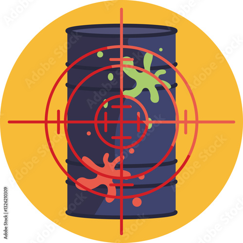 A target resembling a barrel, designed for paintball players to improve accuracy.