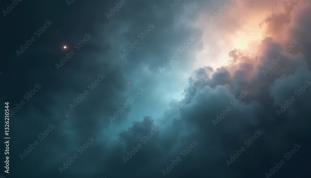 Fototapeta premium Dark nebula and stars in deep space