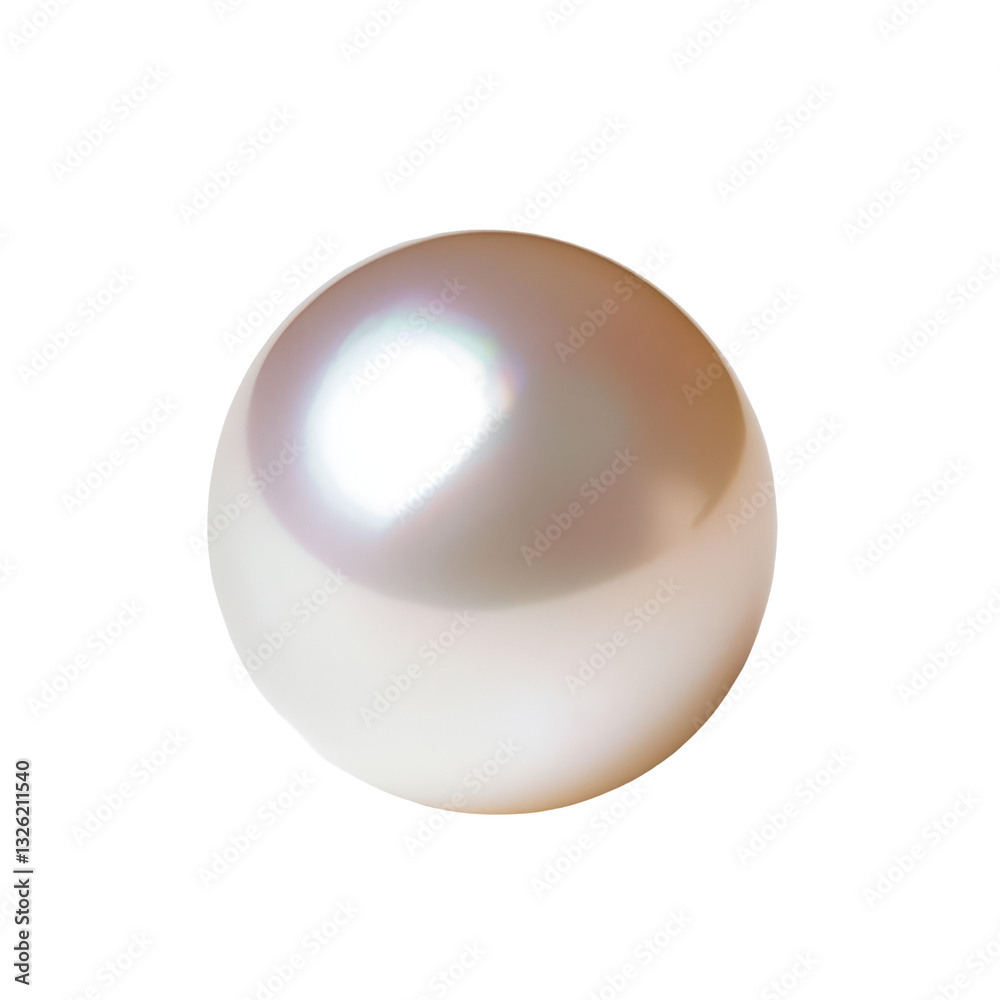 Luminous Gem: A captivating close-up of a lustrous, perfectly spherical pearl, displaying an iridescent sheen and subtle textures