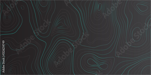 Highly Stylized and Seamlessly Repeating Topographic Contour Map Incorporating Abstract Wave Motifs and Detailed Grid Structures
