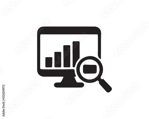 Data analysis icon. Solid icon that can be applied anywhere, simple, pixel perfect and modern