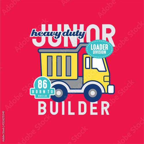 Heavy duty junior Builder  , city building hand drawn illustration vector 