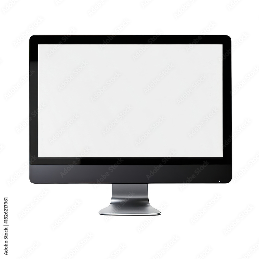 High-resolution computer monitor with a sleek design and a transparent background suitable for various digital applications, featuring a black bezel and a silver stand High-resolution computer monitor with a sleek design and a transparent background suitable for various digital applications, featuring a black bezel and a silver stand