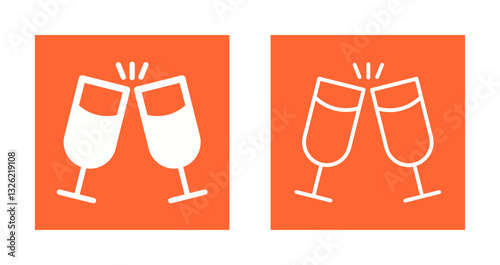 Wine Cheers Icon Design