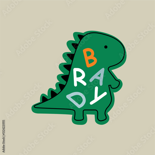 Dino Baby doodle hand drawn illustration 