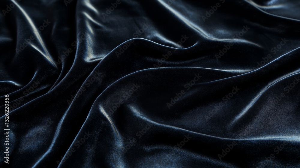 Fototapeta premium Luxurious Dark Satin Fabric Texture with Soft and Glossy Finish