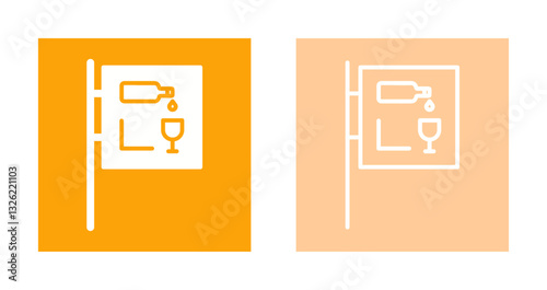 Wine Bar Sign Icon Design
