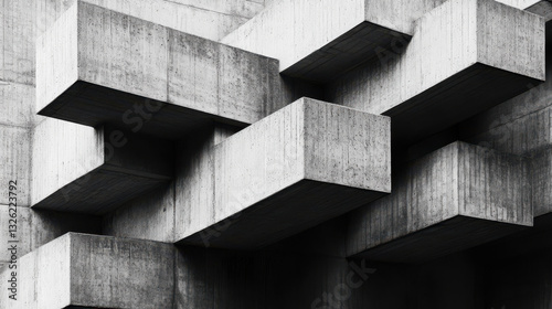 Brutalist Concrete Car Park Interior Architecture Background