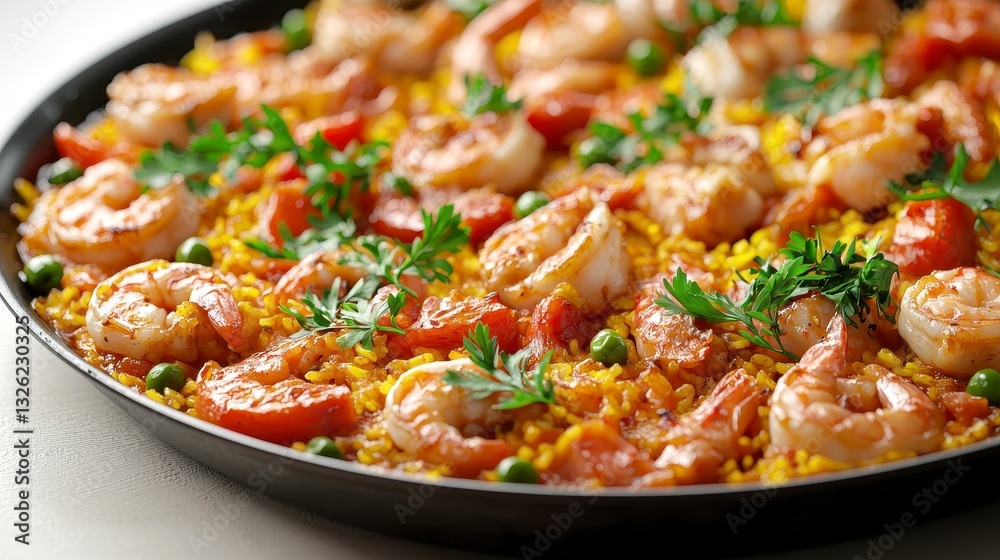 Authentic paella pan isolated on a white background with realistic details highlighting its unique design Authentic paella pan isolated on a white background with realistic details highlighting its unique design