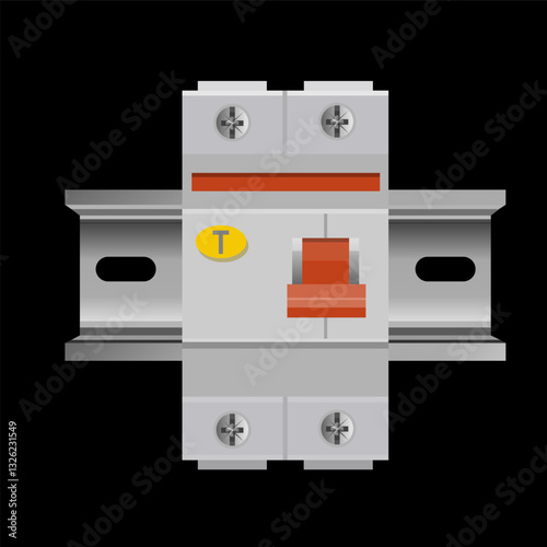 A two-pole residual-current device din rail mounted