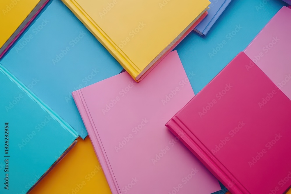 Colorful books arranged in an overlapping pattern. Perfect for education, creativity, or back-to-school themes. Colorful books arranged in an overlapping pattern. Perfect for education, creativity, or back-to-school themes.