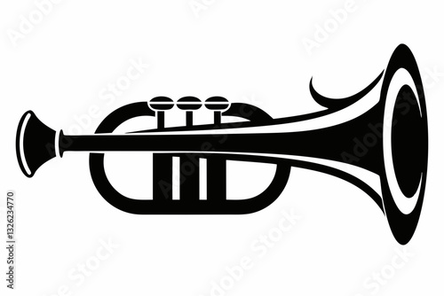 bugle line art silhouette vector illustration