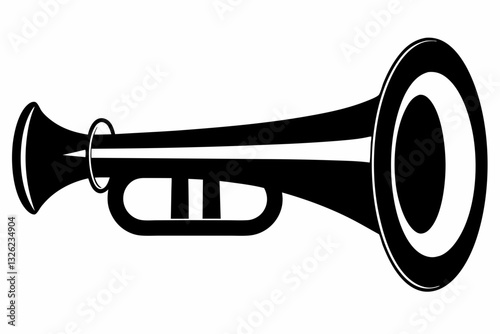 bugle line art silhouette vector illustration