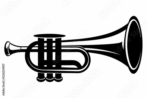 bugle line art silhouette vector illustration