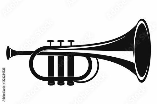bugle line art silhouette vector illustration