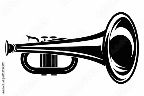 bugle line art silhouette vector illustration