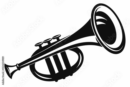 bugle line art silhouette vector illustration