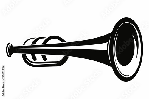 bugle line art silhouette vector illustration