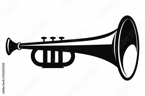 bugle line art silhouette vector illustration