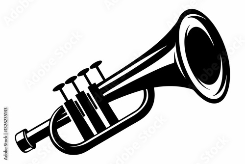 bugle line art silhouette vector illustration