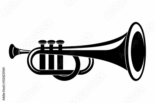 bugle line art silhouette vector illustration
