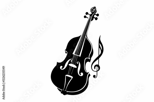 cello line art silhouette vector illustration