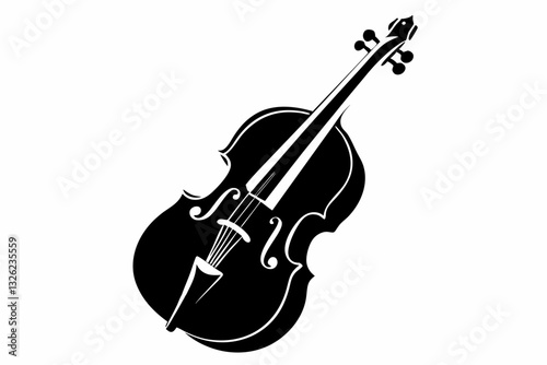 cello line art silhouette vector illustration