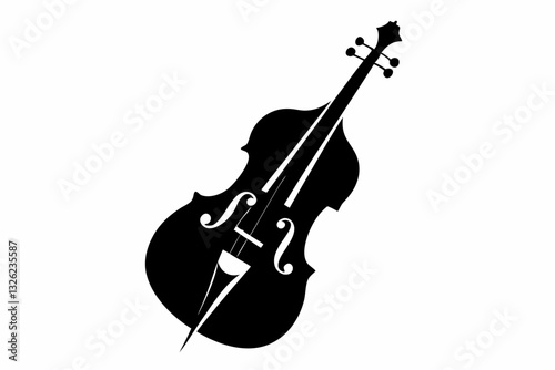 cello line art silhouette vector illustration