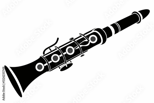 clarinet line art silhouette vector illustration