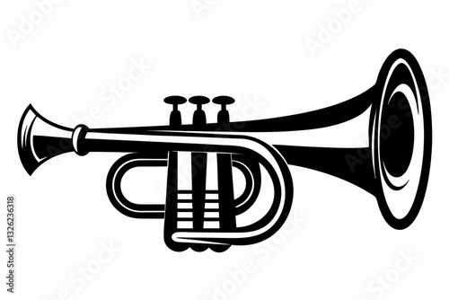 cornet line art silhouette vector illustration