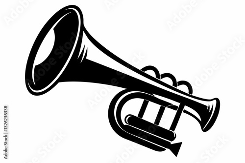 cornet line art silhouette vector illustration