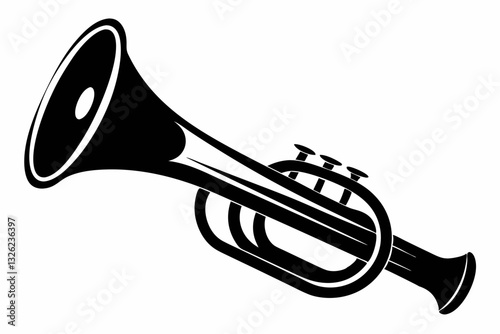cornet line art silhouette vector illustration