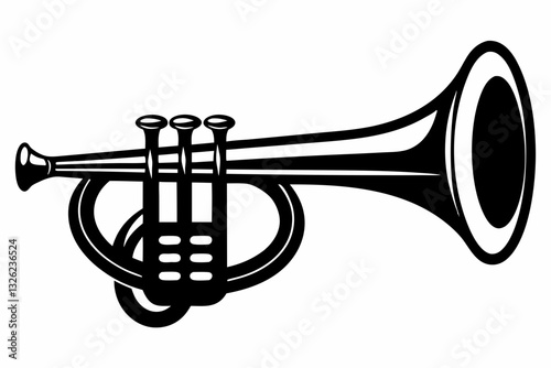 cornet line art silhouette vector illustration