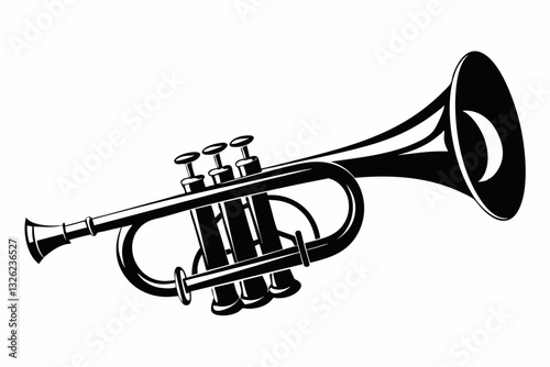 cornet line art silhouette vector illustration