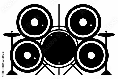 cymbals line art silhouette vector illustration