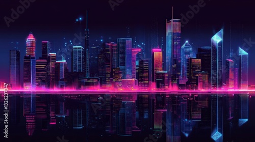 Wallpaper Mural Electric cityscape illuminated by neon lights creating a lively and energetic night atmosphere Torontodigital.ca