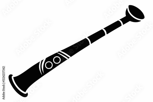 didgeridoo line art silhouette vector illustration