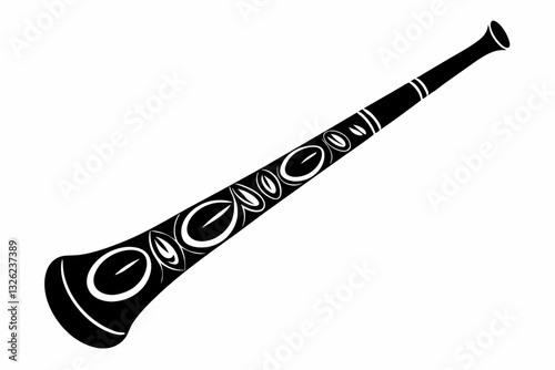 didgeridoo line art silhouette vector illustration