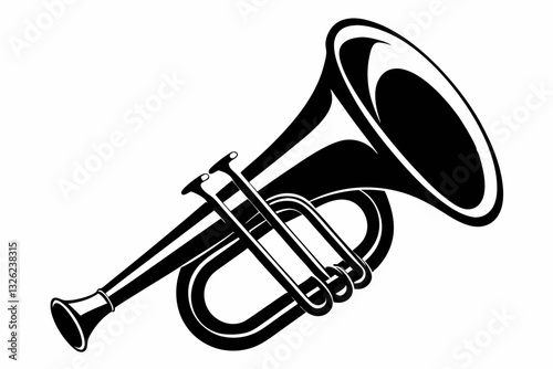 euphonium line art silhouette vector illustration