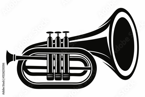 euphonium line art silhouette vector illustration