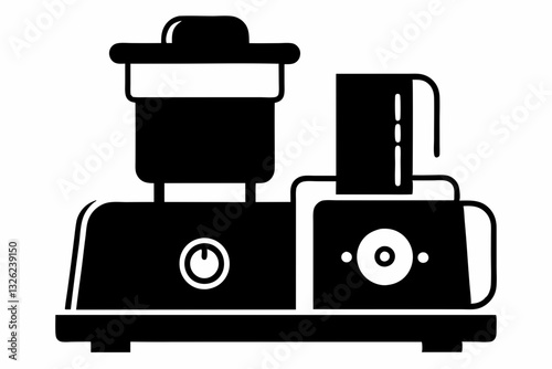 food processor line art silhouette vector illustration