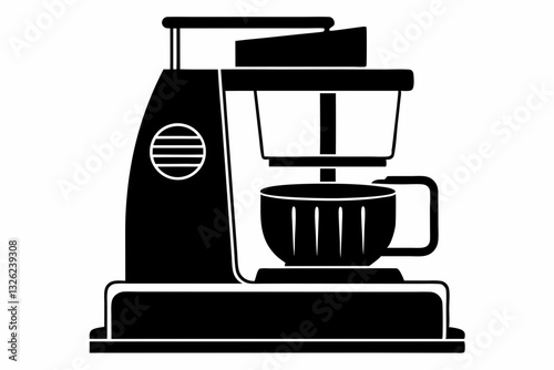 food processor line art silhouette vector illustration